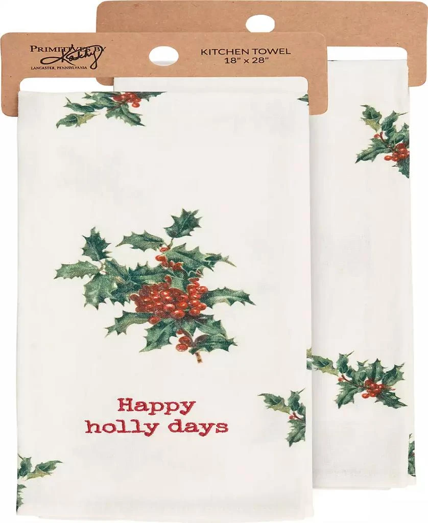 商品Primitives by Kathy|Holly Days Kitchen Towel,价格¥23,第1张图片