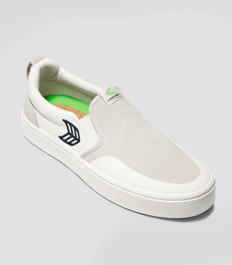 商品Cariuma|SLIP-ON PRO Off-White Canvas Vintage White Suede Black Logo Sneaker Men,价格¥708,第2张图片详细描述