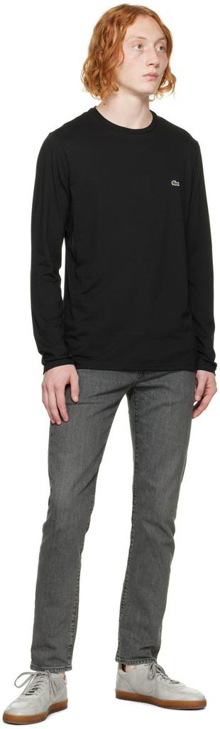Black Embroidered Patch Long Sleeve T-Shirt商品第4张图片规格展示