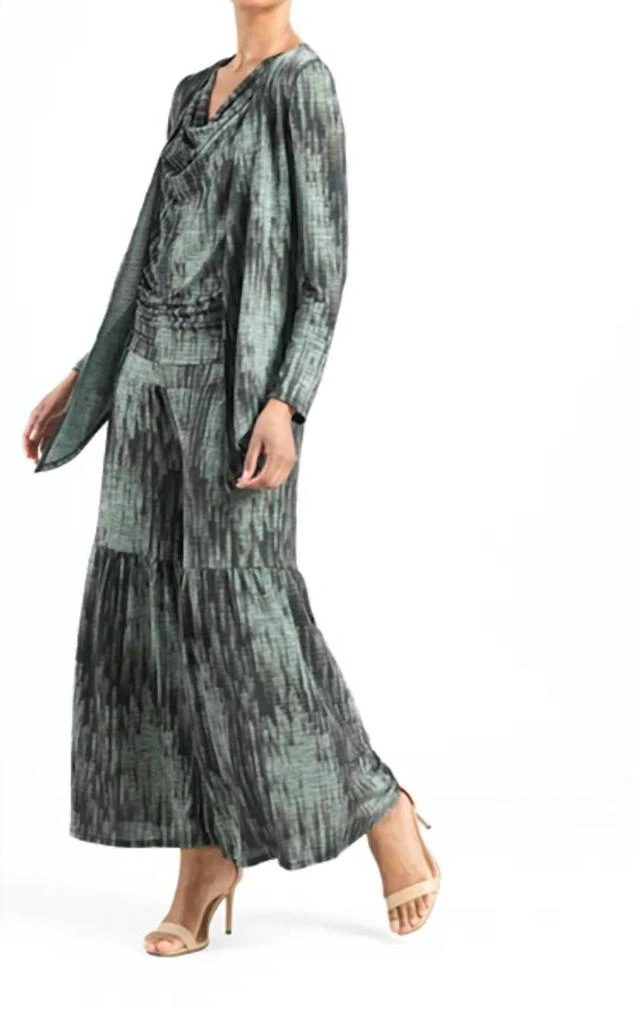 商品CLARA SUNWOO|Crinkle Knit Twin Set In Olive/black,价格¥790,第2张图片详细描述