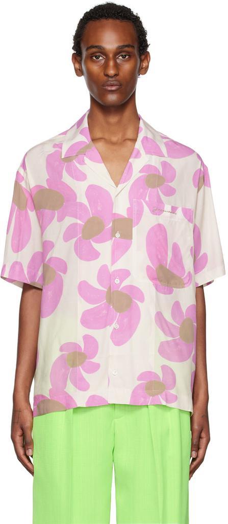 商品Jacquemus|Off-White & Pink Le Papier 'La Chemise Jean' Shirt,价格¥1147,第1张图片