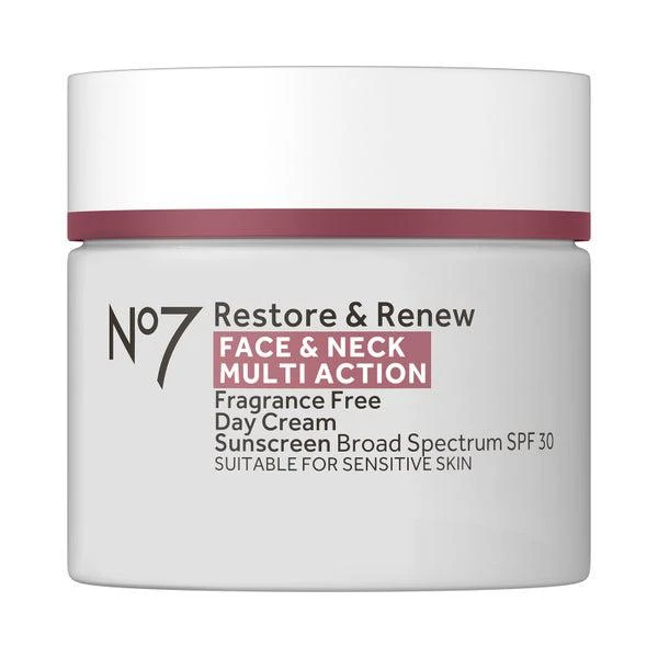 商品No7|Restore & Renew Face & Neck Multi Action Fragrance Free Day Cream SPF 30,价格¥289,第1张图片