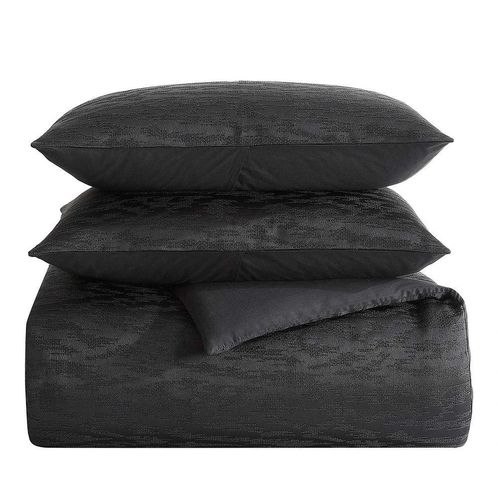 Illusion Textured 3 Piece Duvet Cover Set, King 商品