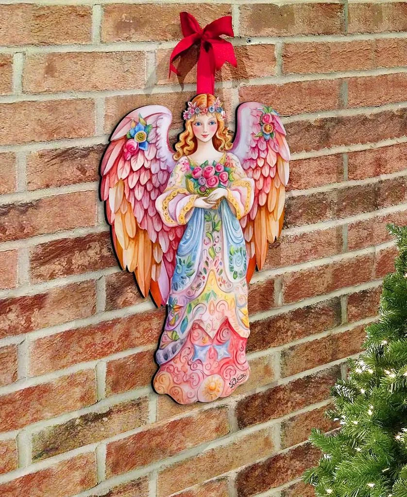 商品Designocracy|Floral Angel Christmas Door Decor Wooden Wall Decor G. DeBrekht,价格¥989,第5张图片详细描述