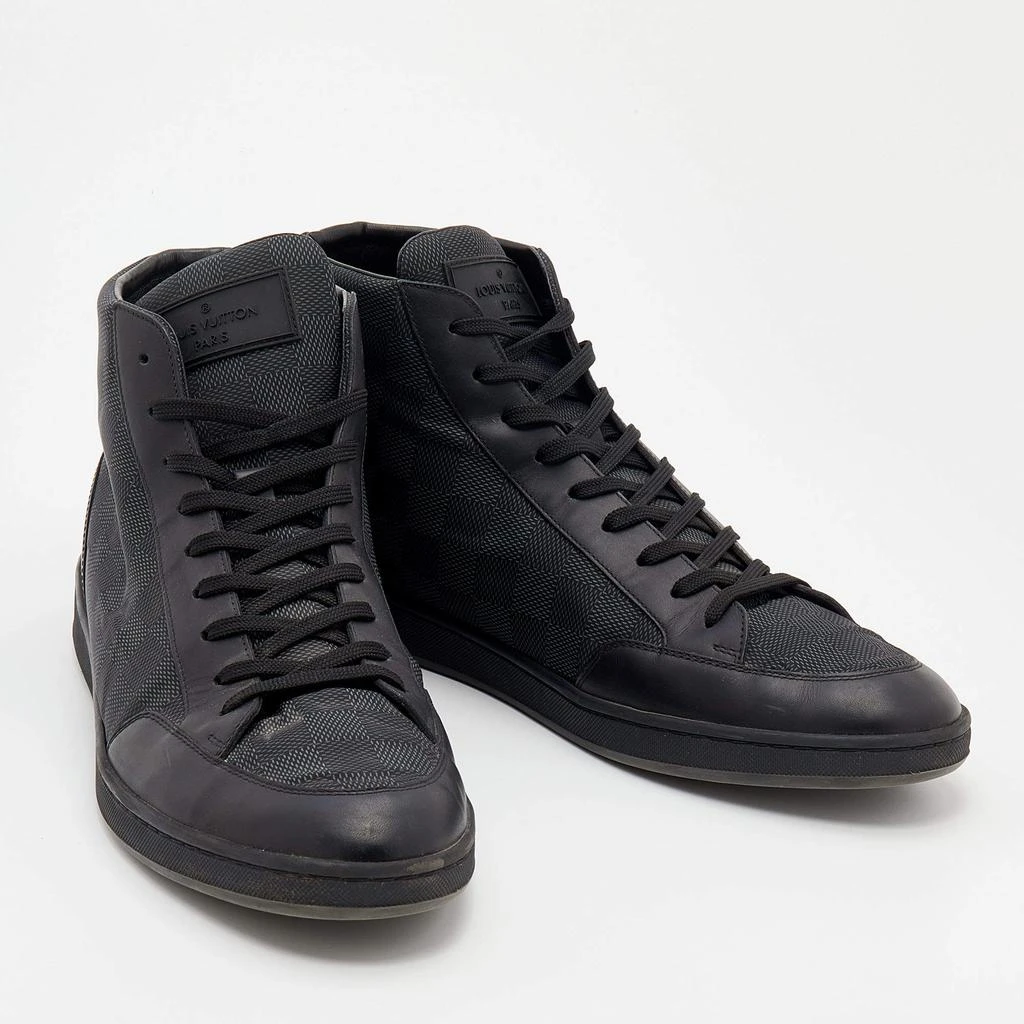 商品[二手商品] Louis Vuitton|Louis Vuitton Damier Graphite Nylon And Leather Offshore High Top Sneakers Size 44,价格¥3076,第4张图片详细描述