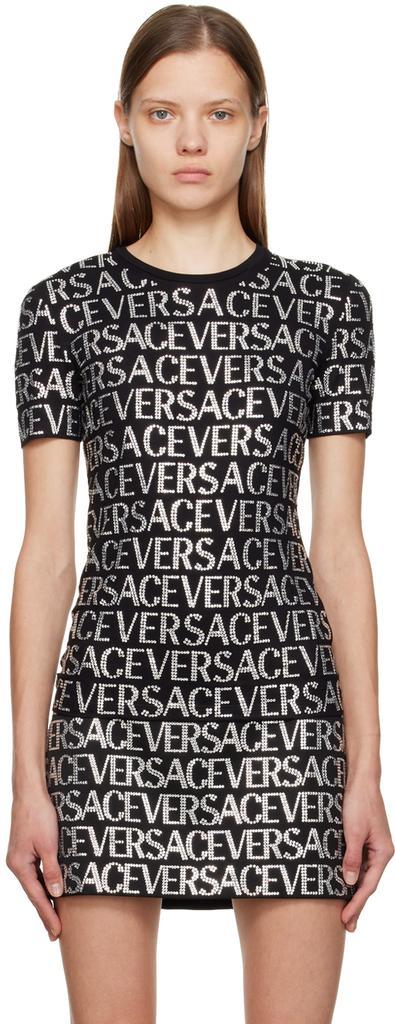 商品Versace|黑色水钻 T 恤,价格¥14795,第1张图片