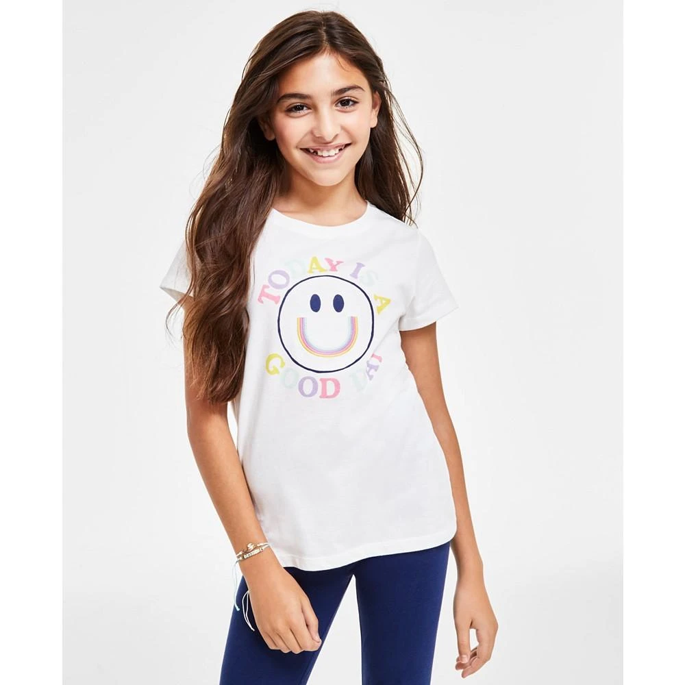 商品Epic Threads|Big Girls Smiley T-Shirt, Created for Macy's,价格¥42,第1张图片