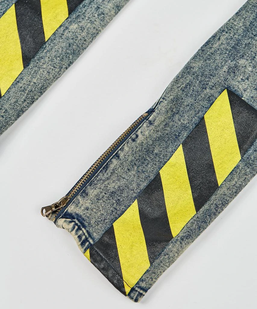 Crazed Distressed Graphic Print Zipper Jeans 商品