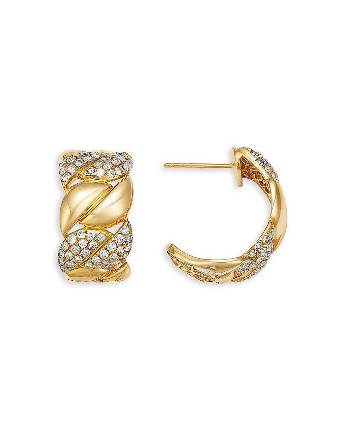 商品Bloomingdale's Fine Collection|Diamond Pave Hoop Earrings in 14K Yellow Gold, 1.40 ct. t.w.,价格¥67308,第3张图片详细描述