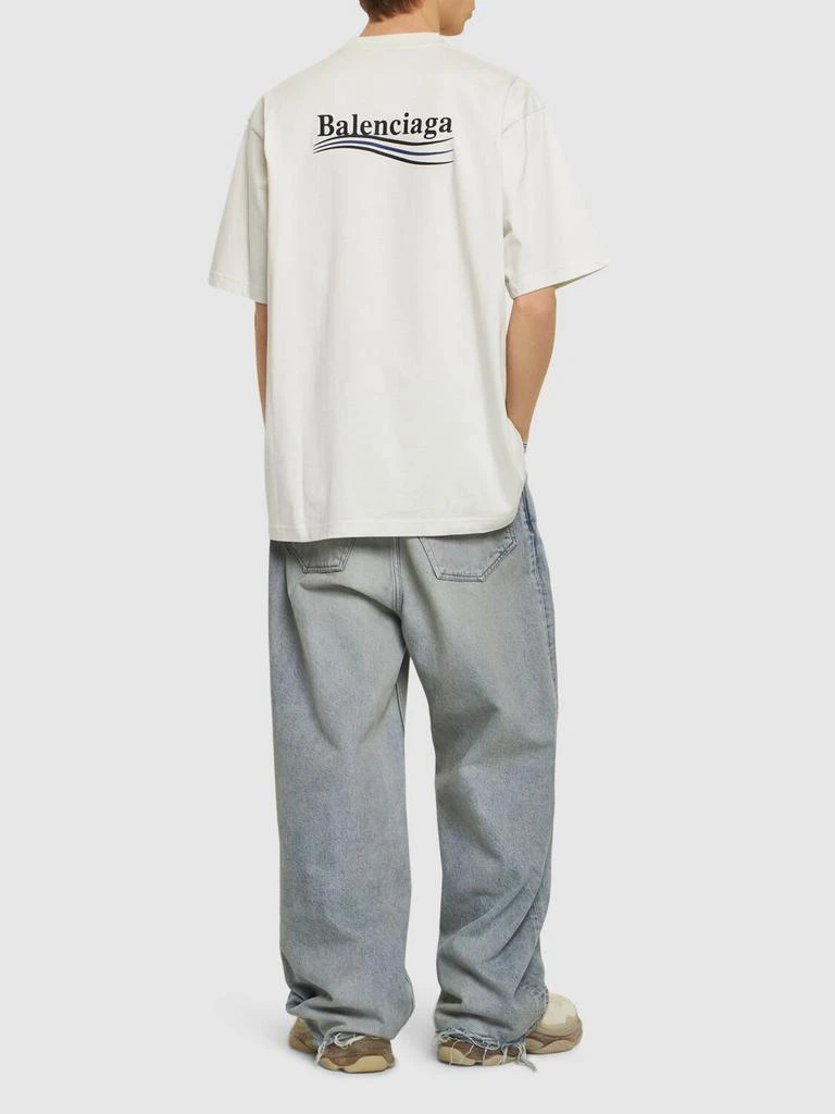 商品Balenciaga|Political Logo Cotton Jersey T-shirt,价格¥5175,第1张图片详细描述