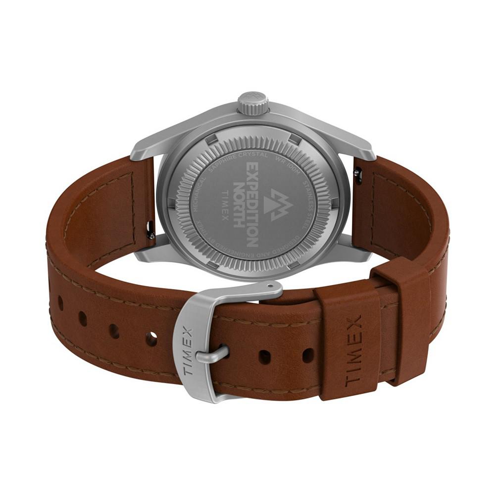 Men's Solar Brown Leather Strap Watch 41 mm商品第5张图片规格展示