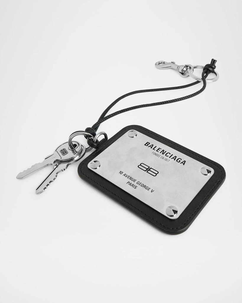 商品Balenciaga|Men's Logo Plate Keychain with Charms,价格¥7078,第2张图片详细描述