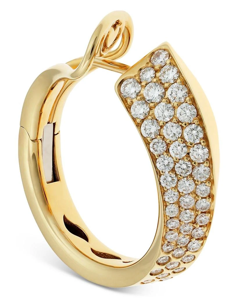 18K Yellow Gold Like Diamond Pavé Curved Hoop Earrings - Exclusive, Italy Campaign 商品