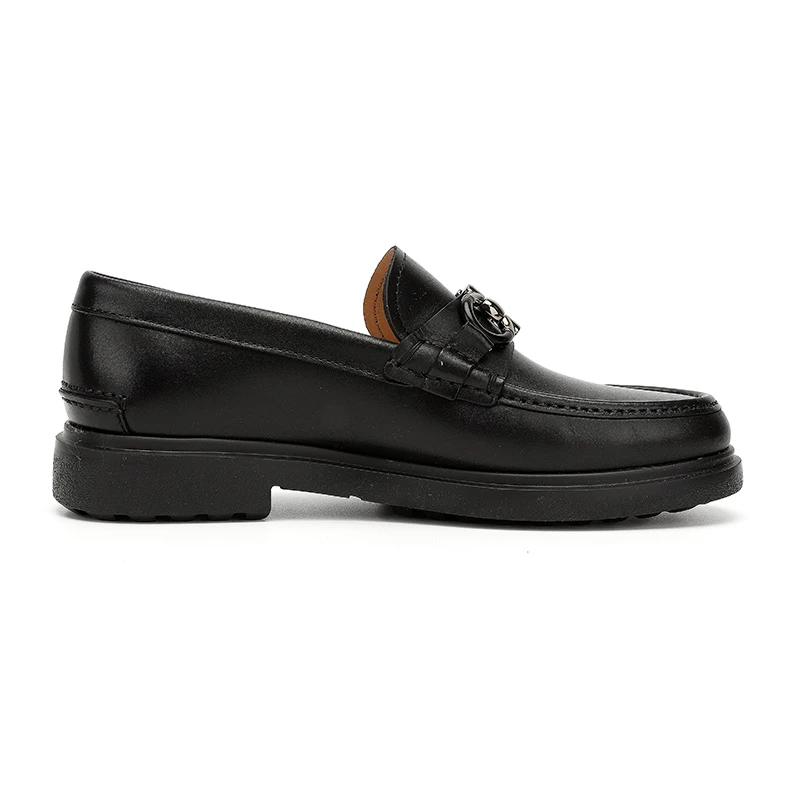 菲拉格慕(Salvatore Ferragamo) 奢侈品 男士GANCINI黑色休闲皮鞋乐福鞋02C499735190-9+ 商品
