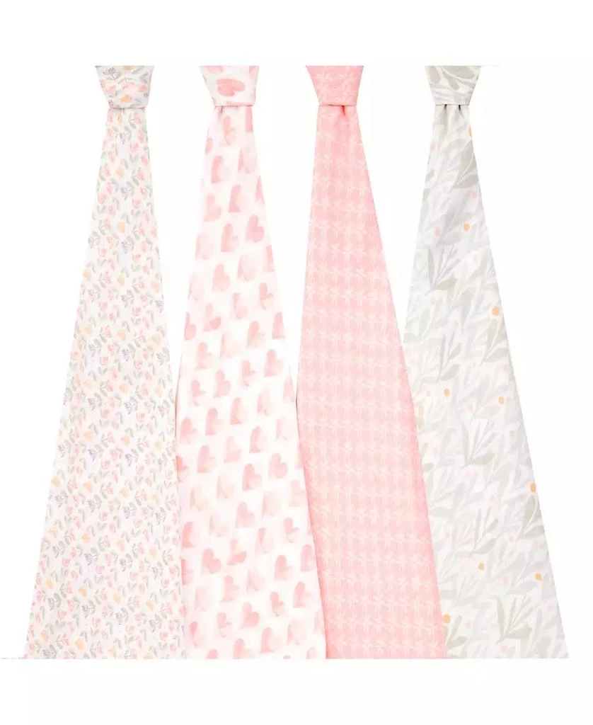 商品aden + anais|Baby Girls Printed Swaddle Blankets, Pack of 4,价格¥309,第3张图片详细描述