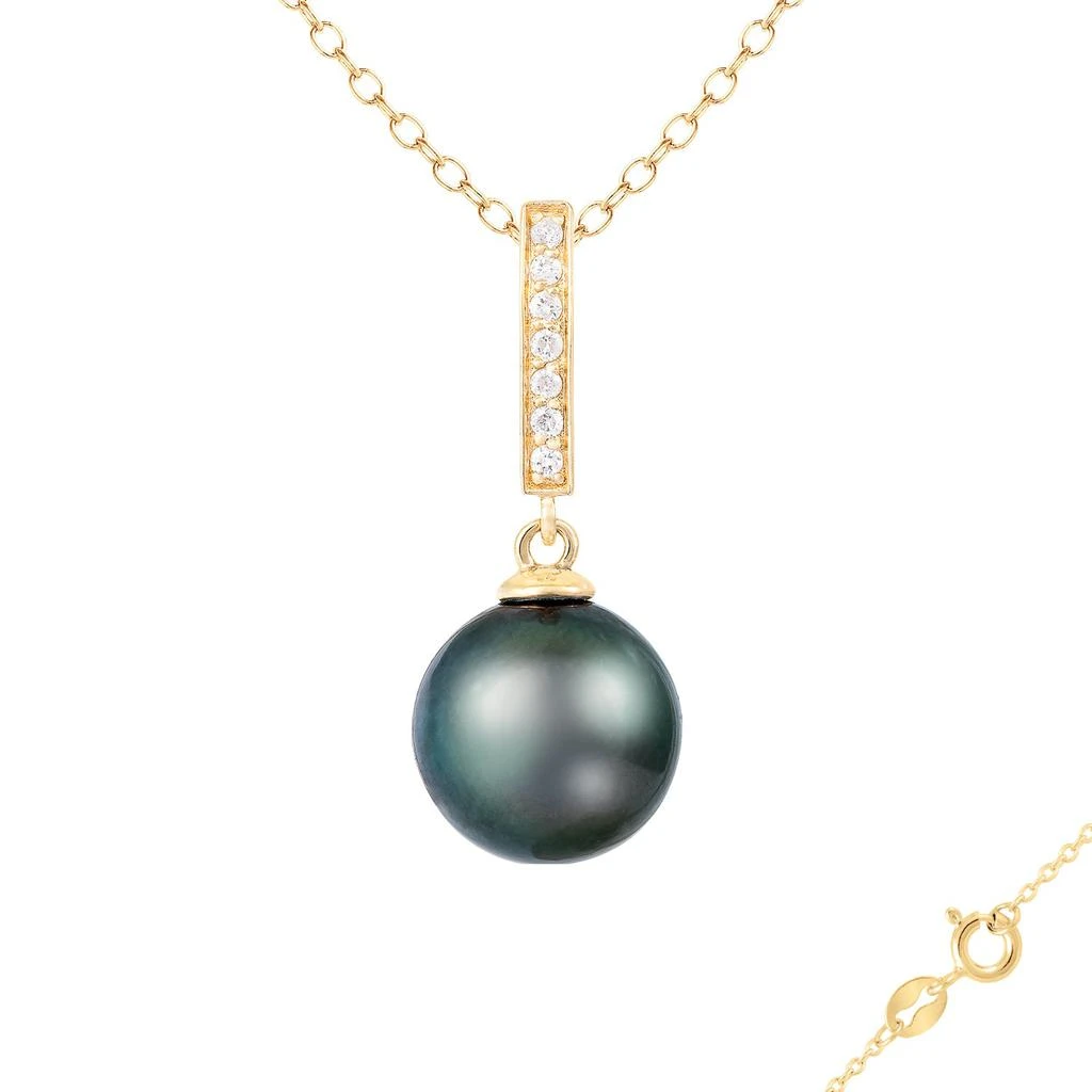 商品Splendid Pearls|14K Gold Tahitian Pearl Pendant Necklace Necklace,价格¥3250,第1张图片