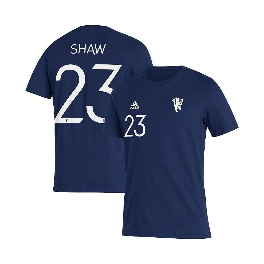 商品Adidas|Men's Luke Shaw Navy Manchester United Name and Number Amplifier T-shirt,价格¥188,第1张图片