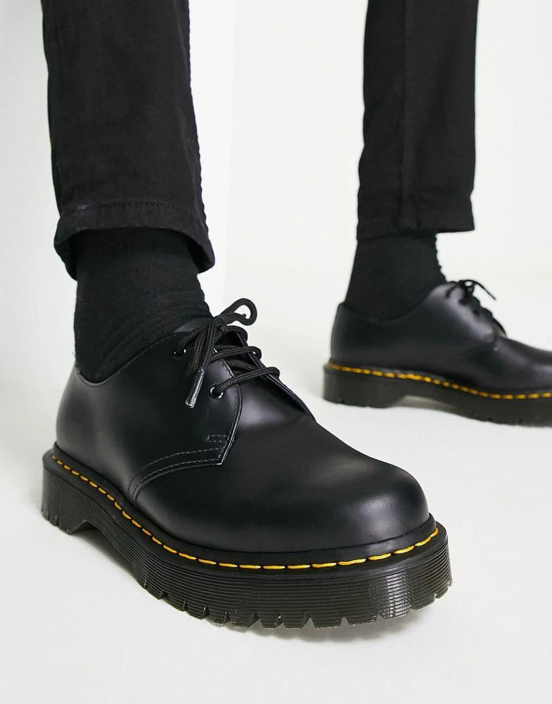 商品Dr. Martens|Dr Martens 1461 bex platform 3-eye shoes in black,价格¥1373,第1张图片