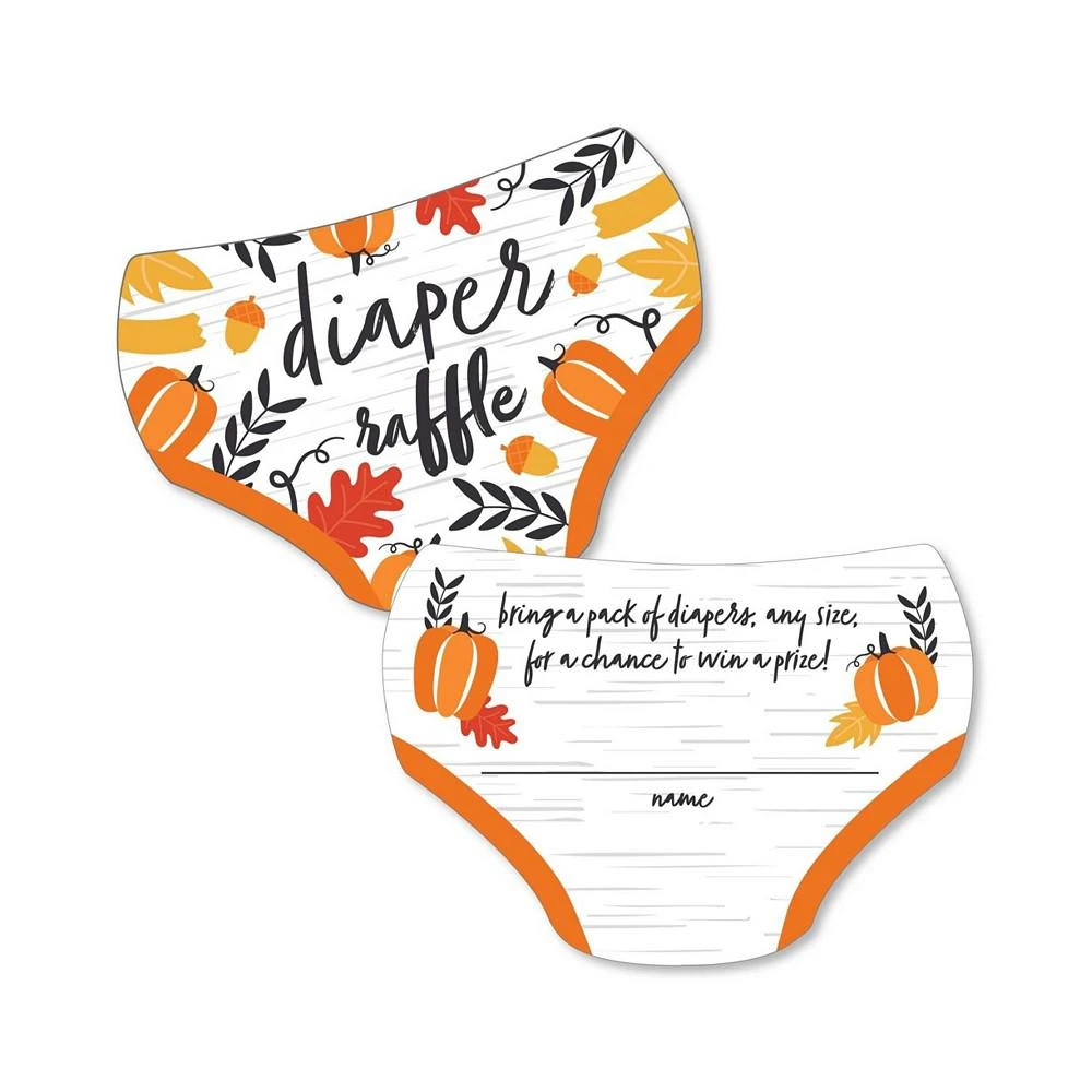 商品Big Dot of Happiness|Fall Pumpkin - Halloween & Thanksgiving Baby Shower Diaper Raffle Game Set of 24,价格¥98,第1张图片