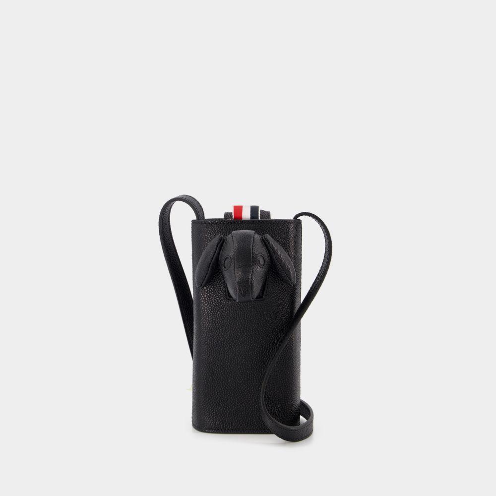 商品Thom Browne|Hector Phone Holder W/ Shoulder Strap In Pebble Grain Leather,价格¥12729,第1张图片