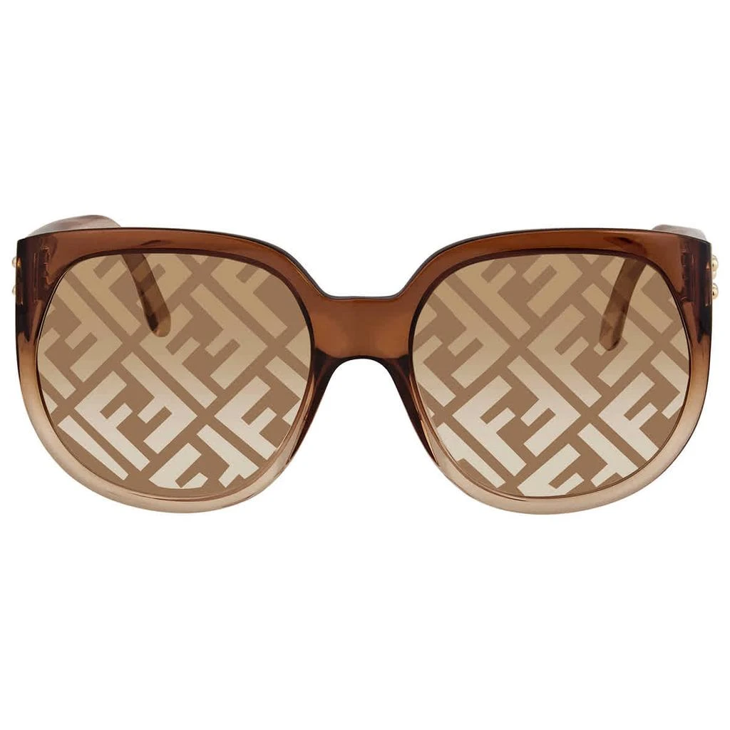 商品Fendi|Fendi Brown- Gold Square Ladies Sunglasses FF 0403/G/S 009Q 60,价格¥1280,第2张图片详细描述