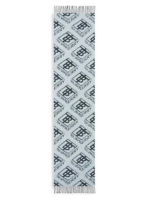 商品Burberry|Metallic Mongram Wool-Blend Scarf,价格¥2652,第4张图片详细描述