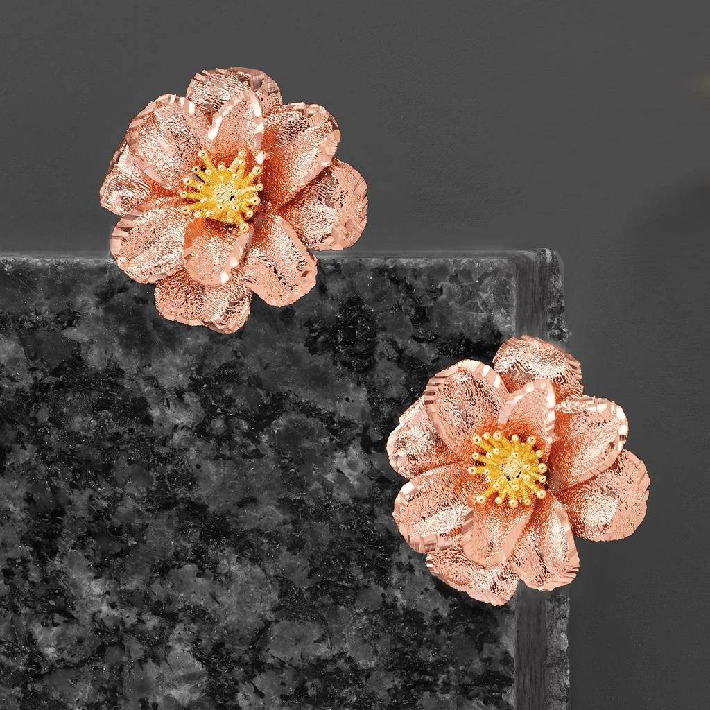 商品Ross-Simons|Ross-Simons Italian 18kt 2-Tone Gold Flower Earrings,价格¥3392,第3张图片详细描述