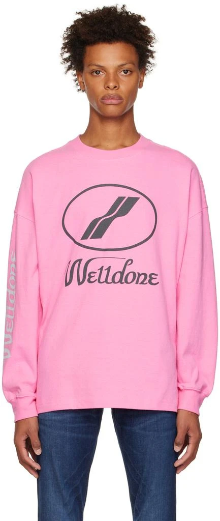 商品We11done|Pink Print Long Sleeve T-Shirt,价格¥798,第1张图片