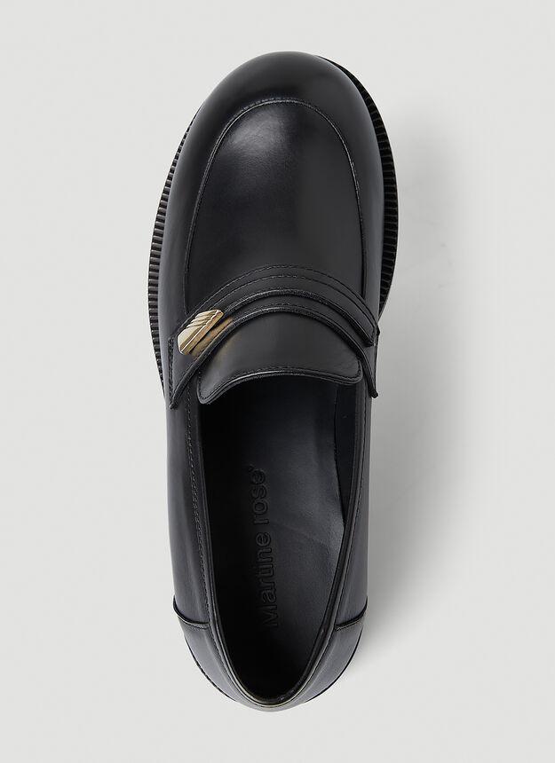 Bulb Toe Loafers in Black商品第8张图片规格展示
