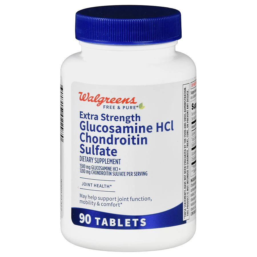 商品Walgreens|Glucosamine HCl Chondroitin Sulfate Tablets Extra Strength (45 days),价格¥209,第1张图片