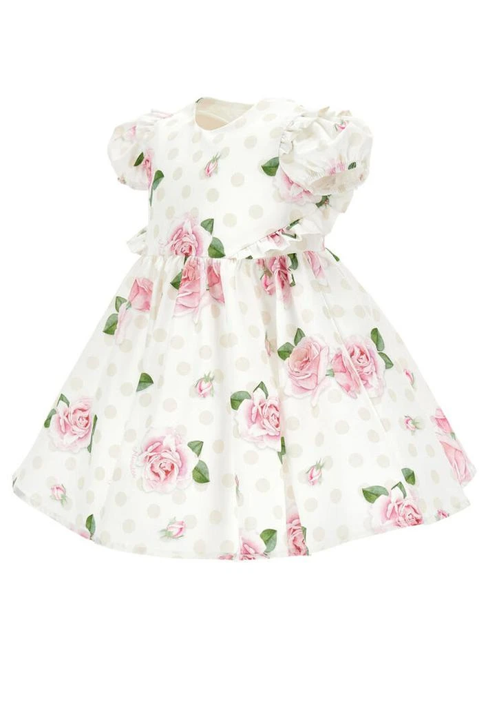 商品MONNALISA|Monnalisa Rose-Printed Cap-Sleeved A-Line Dress,价格¥766,第3张图片详细描述