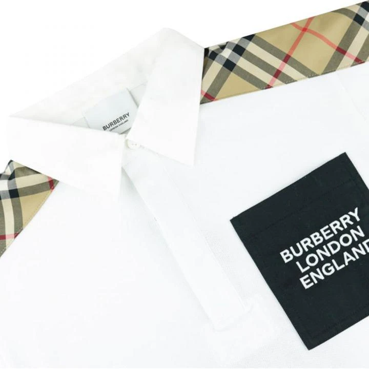 商品Burberry|White Short Sleeve Johnathan Polo Shirt,价格¥1079,第2张图片详细描述