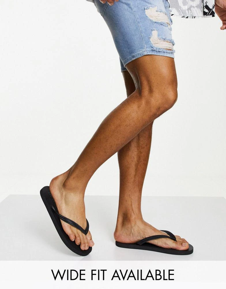 商品ASOS|ASOS DESIGN flip flops in black,价格¥52,第1张图片