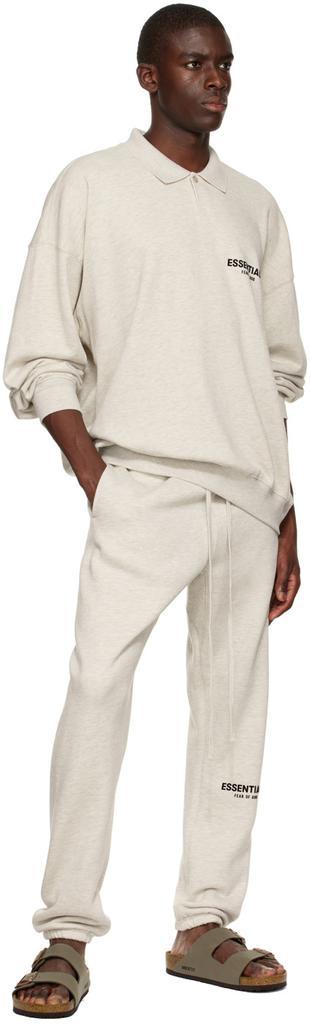 商品Essentials|灰白色棉质长袖 Polo 衫,价格¥536,第6张图片详细描述