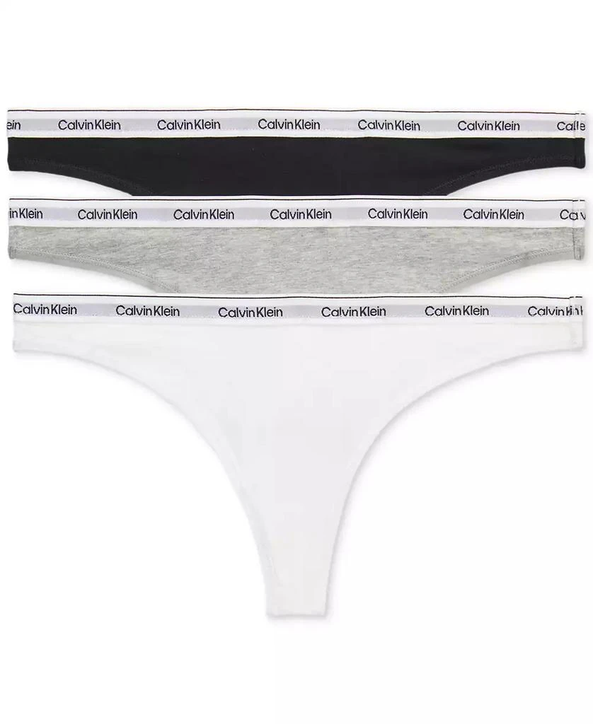 商品Calvin Klein|Women's 3-Pk. Modern Logo Low-Rise Thong Underwear QD5209,价格¥144,第1张图片