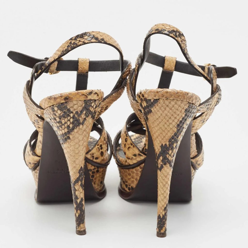 商品[二手商品] Yves Saint Laurent|Saint Laurent Two Tone Embossed Snakeskin Tribute Sandals Size 36.5,价格¥2287,第5张图片详细描述