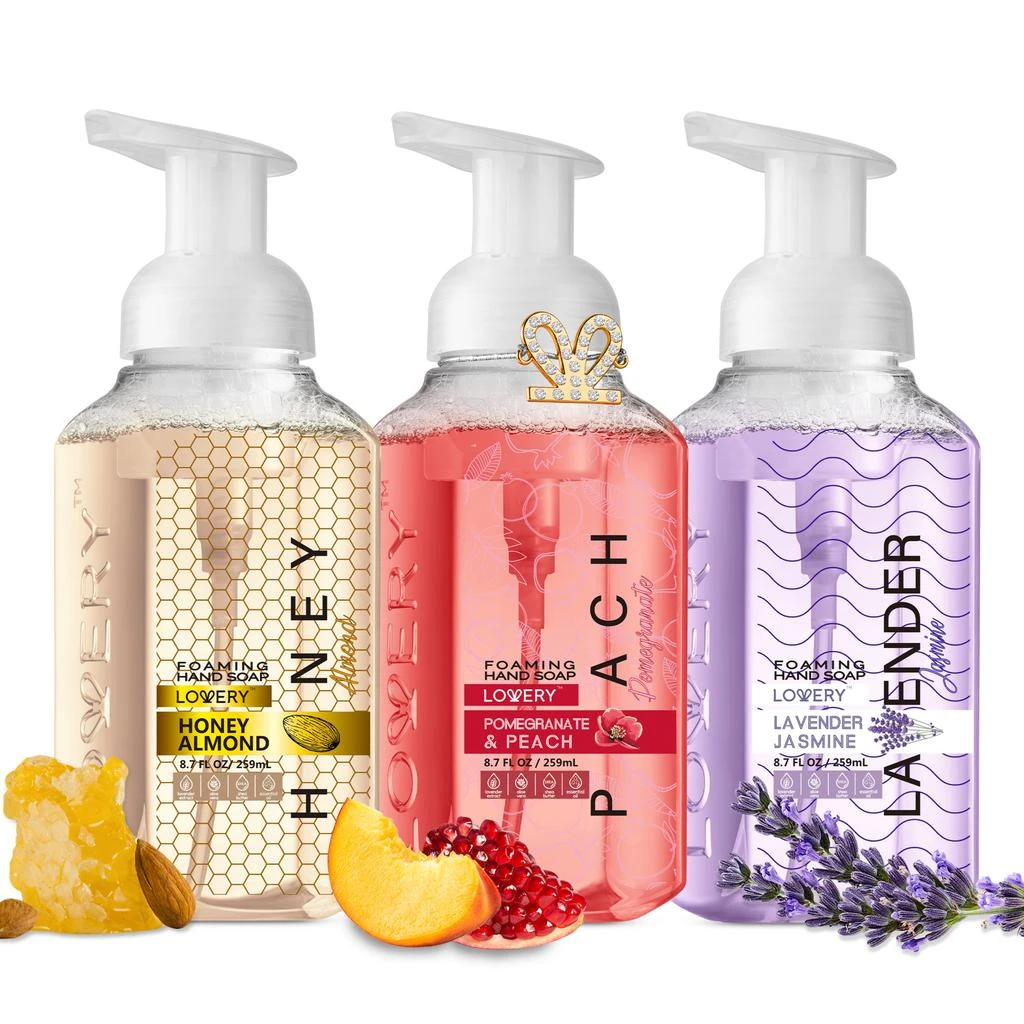 商品Lovery|Foaming Hand Soap - Pack of 3 with Free Swarovski Bracelet,价格¥192,第1张图片