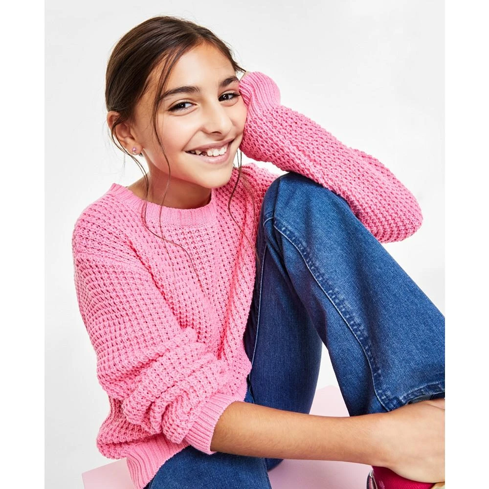商品Epic Threads|Big Girls Textured-Knit Crewneck Sweater, Created for Macy's,价格¥72,第3张图片详细描述