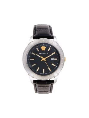 商品Versace|45MM Stainless Steel & Leather-Strap Watch,价格¥3779,第1张图片