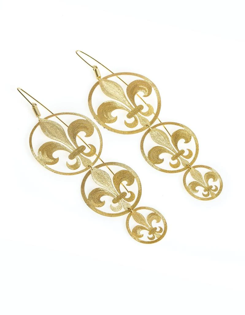 商品Stefano Patriarchi 帕特雅克|Etched Golden Silver 3 Giglio Earrings,价格¥2161,第1张图片