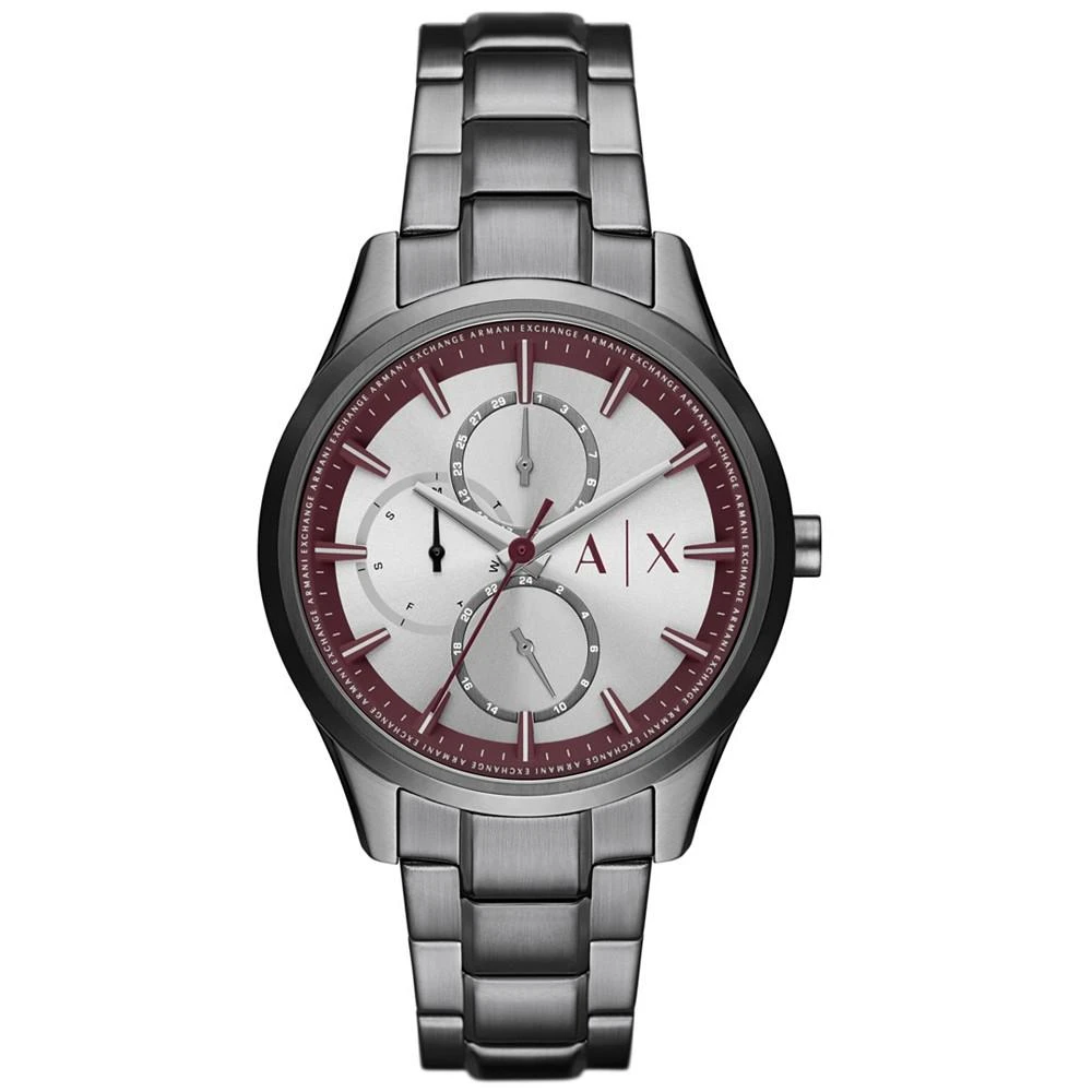 商品Armani Exchange|Men's Dante Multifunction Gunmetal Stainless Steel Watch 42mm,价格¥1396,第1张图片