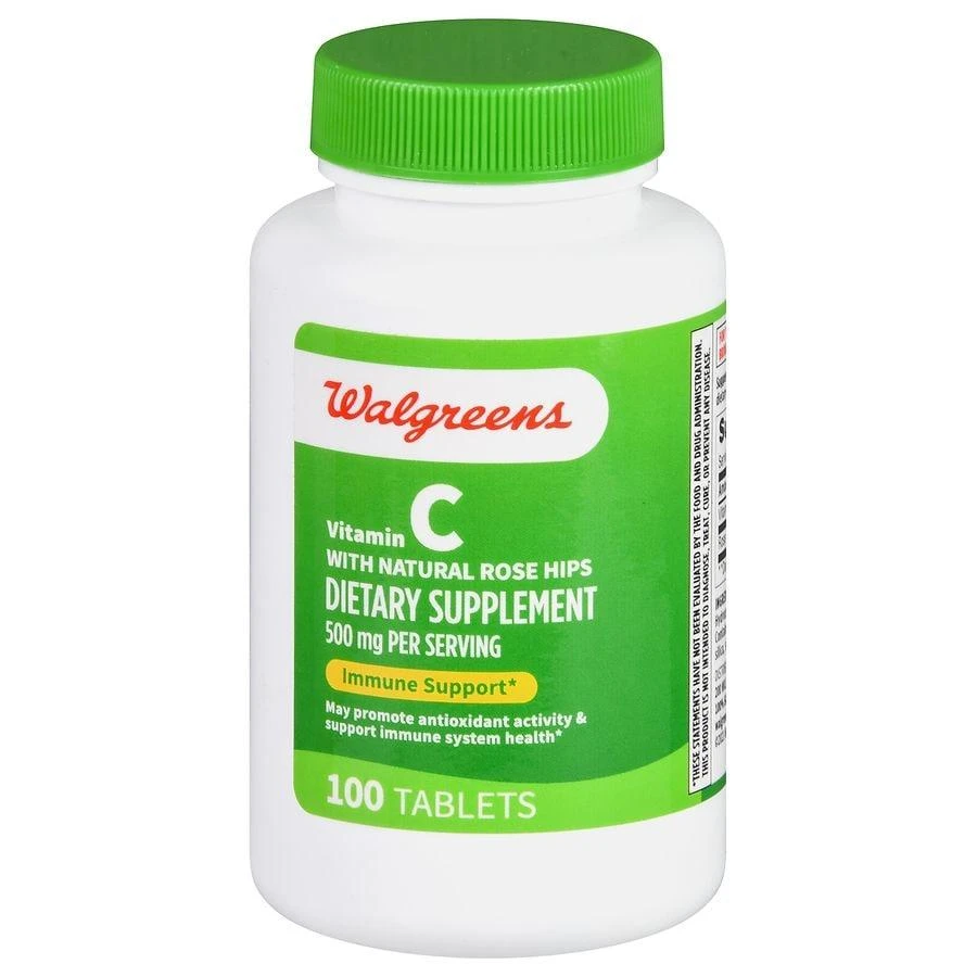 商品Walgreens|Vitamin C with Natural Rose Hips 500 mg Tablets (100 days),价格¥84,第1张图片