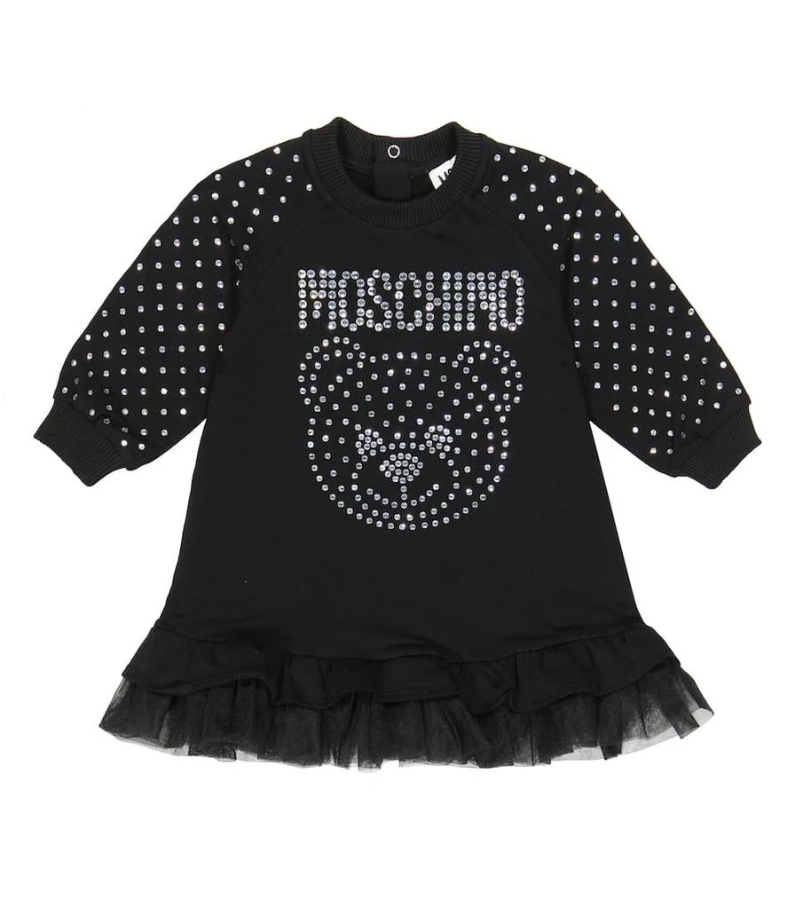 商品Moschino|婴幼儿 — 缀饰棉质混纺连衣裙,价格¥873,第1张图片