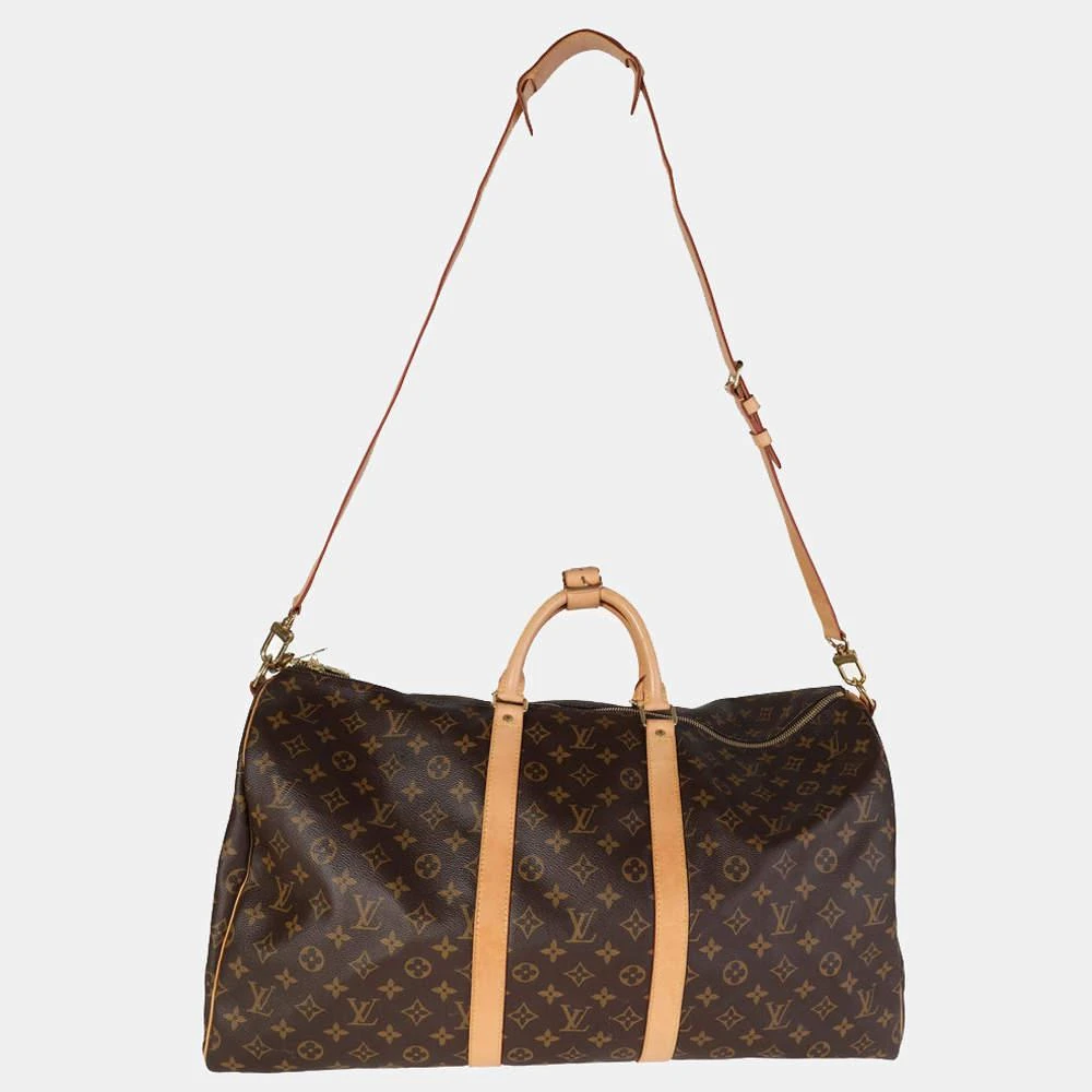 Louis Vuitton Brown Monogram Canvas Keepall Bandouliere 55 Duffel Bag 商品