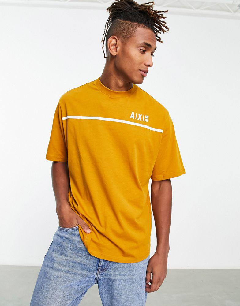 Armani Exchange logo relaxed fit t-shirt in orange商品第1张图片规格展示