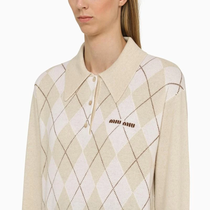 商品Miu Miu|Natural cashmere polo shirt,价格¥10671,第4张图片详细描述