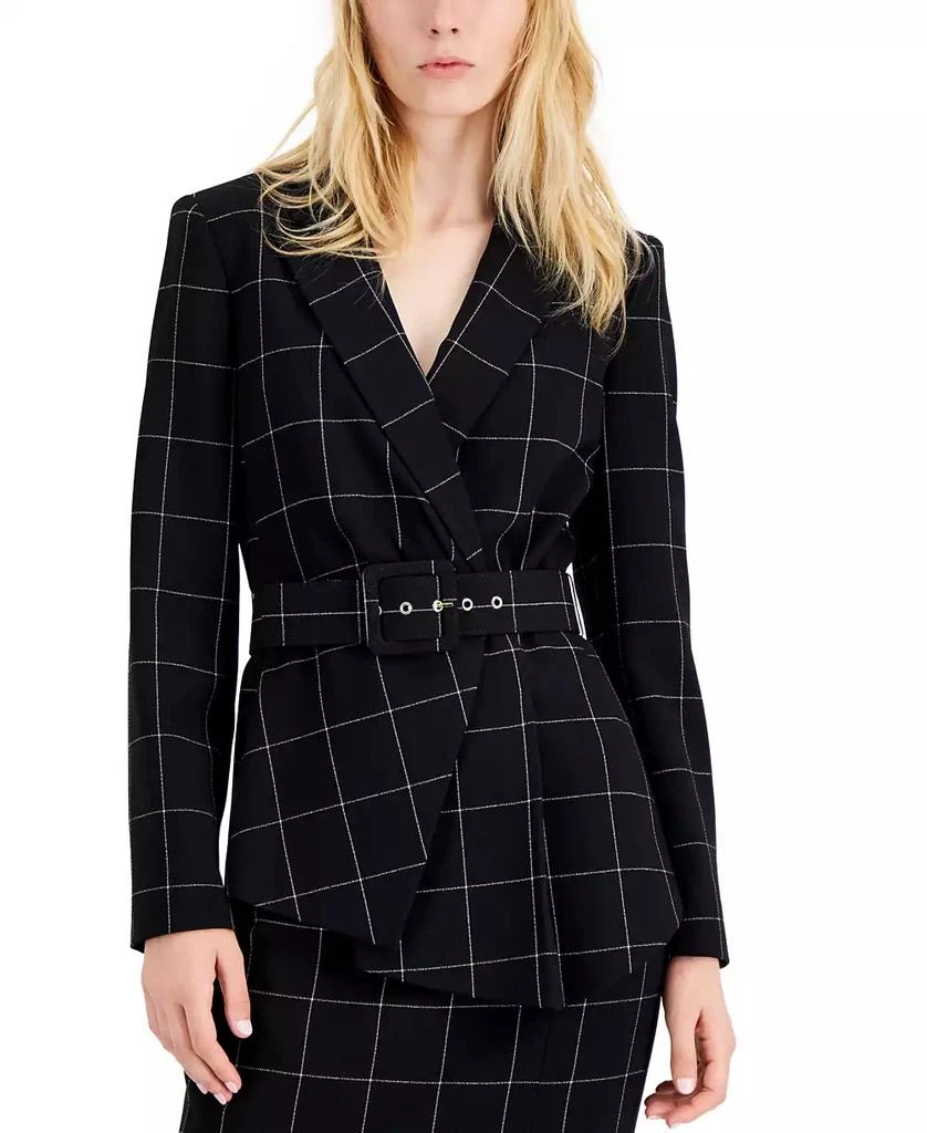 商品Tahari|Women's Windowpane-Print Skirt Suit,价格¥1723,第3张图片详细描述