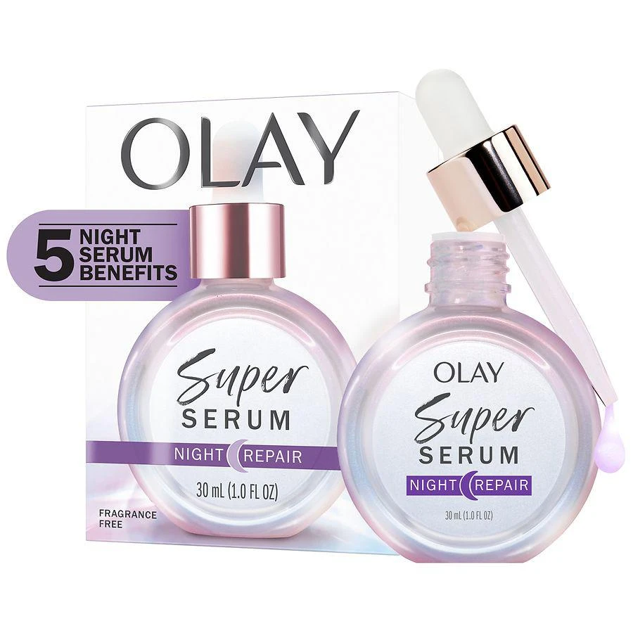 商品Olay|Super Serum Night Repair 5-in-1 Lightweight Skin Cell Renewing Face Serum Night Repair,价格¥249,第1张图片