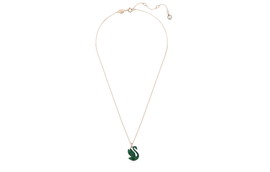 商品[国内直发] Swarovski|施华洛世奇 Swan 经典天鹅样式设计 仿水晶 项链 女款 绿色,价格¥788,第6张图片详细描述