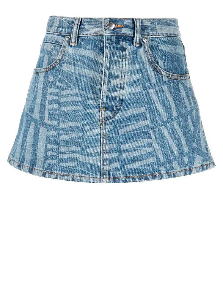 商品Alexander Wang|Alexander Wang Awny Logo Golf Mini Denim Skirt,价格¥1687,第1张图片